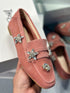 DOHA Hakiki Süet Pudra Loafer